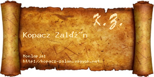 Kopacz Zalán névjegykártya